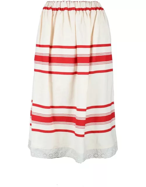 SEMICOUTURE Womens Red / Beige Skirt