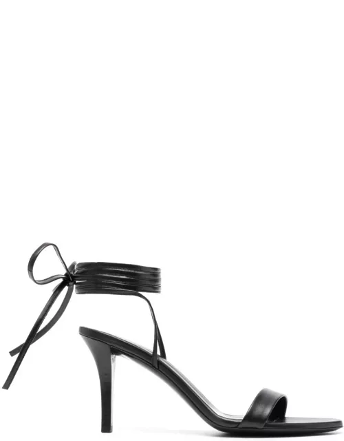 The Row maud Black Sandals With Self-tie Laces In Leather Woman