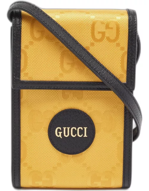 Gucci Yellow/Black GG Nylon and Leather Mini Off The Grid Crossbody Bag