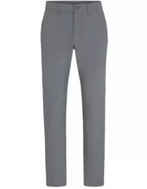 Slim-fit chinos in easy-iron four-way stretch fabric- Grey Men's Casual Pant