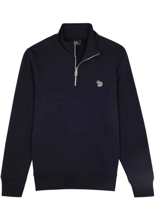 PS Paul Smith Logo Cotton Half-zip Sweatshirt - Navy
