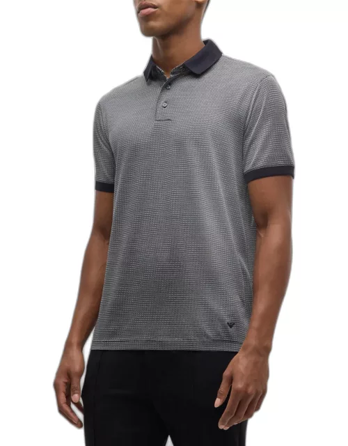 Men's Micro-Printed Jersey Polo Shirt