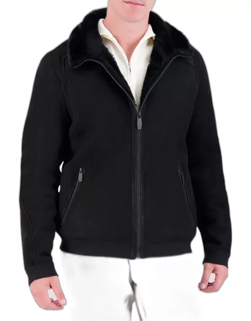 Men's Shearling Lamb Zip-Front Jacket