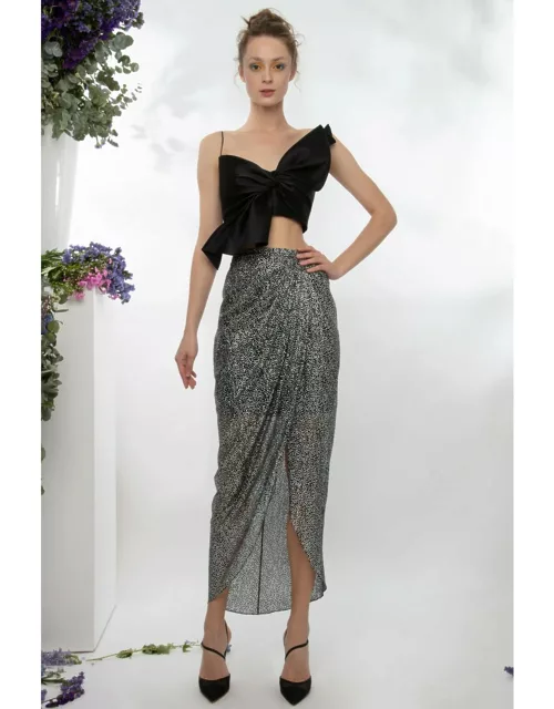 Gemy Maalouf Mikado Bow Shaped Top and Shimmery Skirt