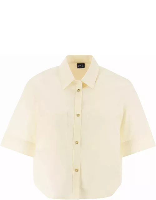 Fay Cropped Cotton Shirt