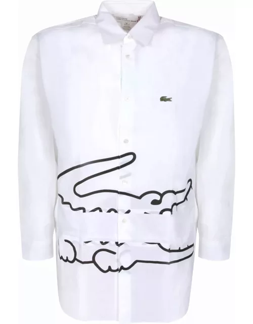 Comme des Garçons Shirt Logo Print To The Front White Shirt