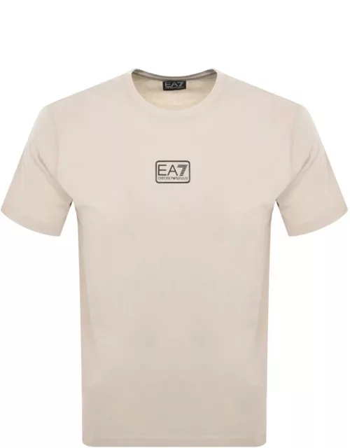 EA7 Emporio Armani Logo T Shirt Beige