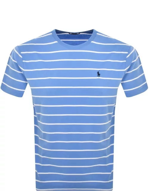 Ralph Lauren Stripe Logo T Shirt Blue