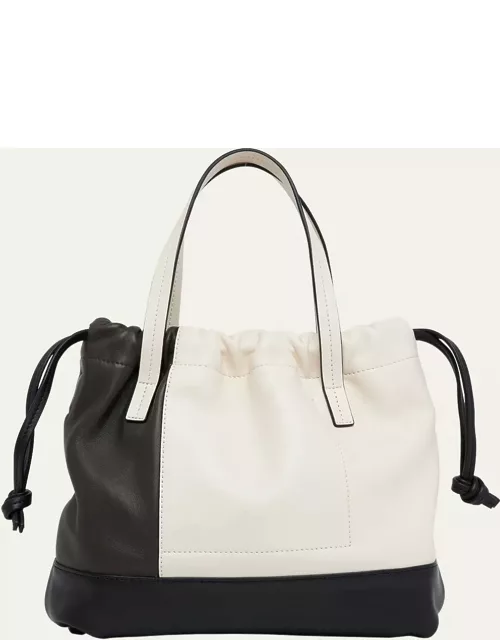 Coulisse Small Leather Shopper Tote Bag