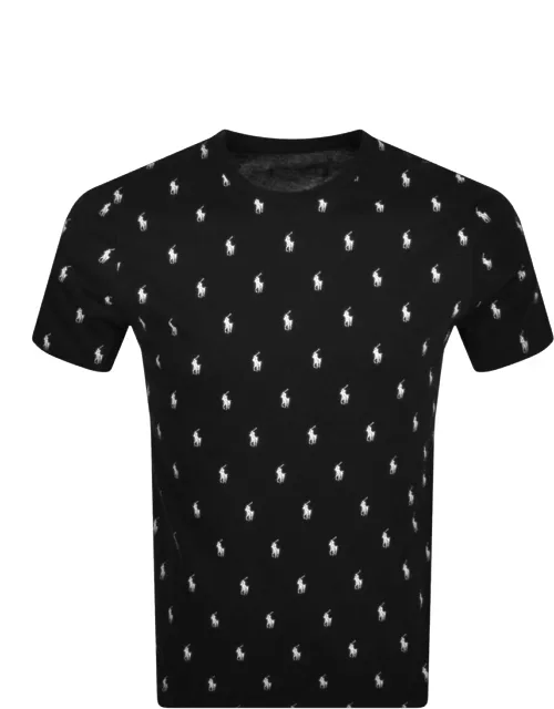 Ralph Lauren Logo All Over Print T Shirt Black