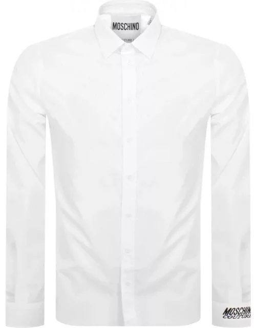 Moschino Logo Long Sleeve Shirt White