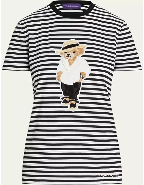 Linen Bear Stripe T-Shirt