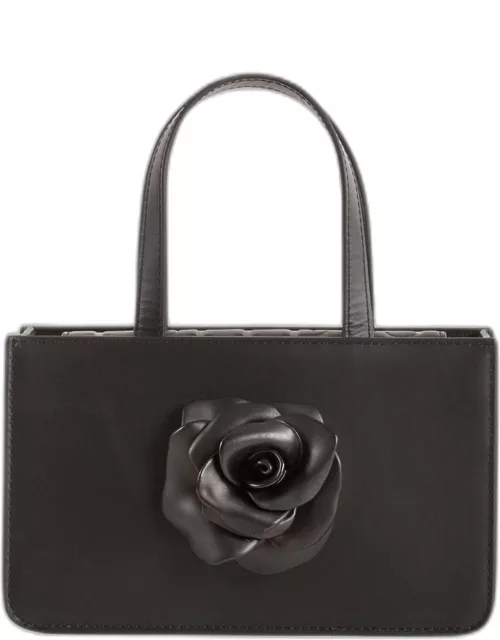 Small Rose Leather Top-Handle Bag