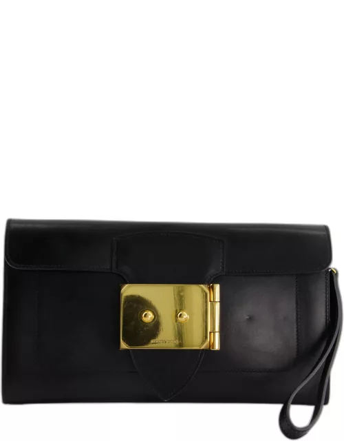 Hermes Goodluck Clutch Bag In Tadelakt Leather with Gold Hardware