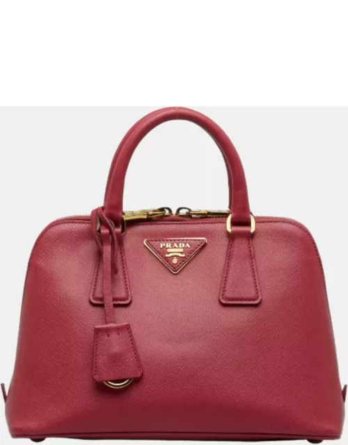 Prada Red Saffiano Lux Promenade Bag Handbag