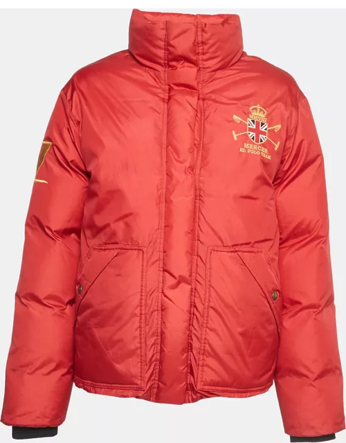 Polo Ralph Lauren Red Graphic Print Synthetic Buttoned Down Jacket