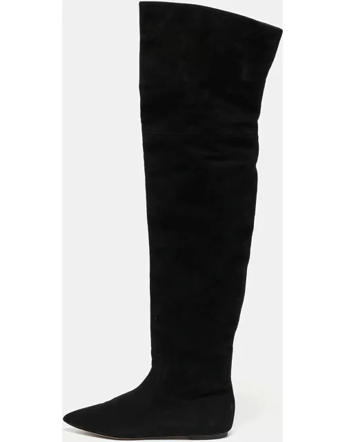 Dolce & Gabbana Black Suede Over The Knee Boot