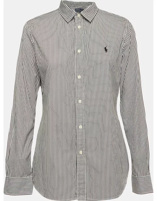 Polo Ralph Lauren Black Striped Cotton Button Front Shirt
