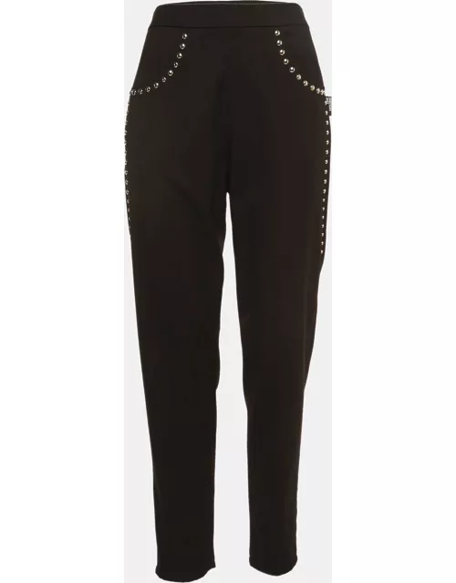 Love Moschino Black Knit Metal Studded Trousers