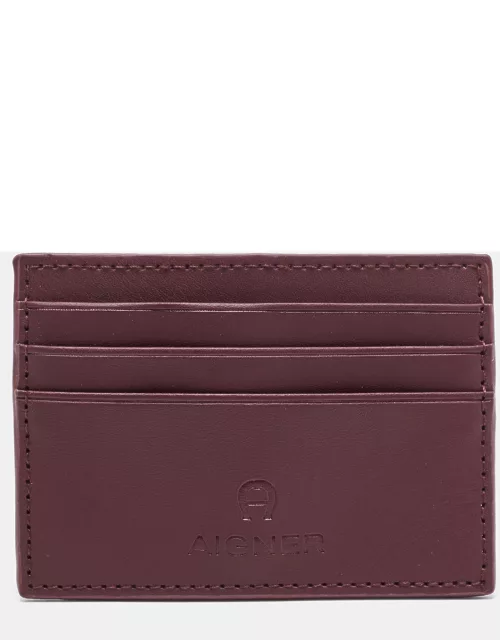 Aigner Burgundy Leather Card Holder