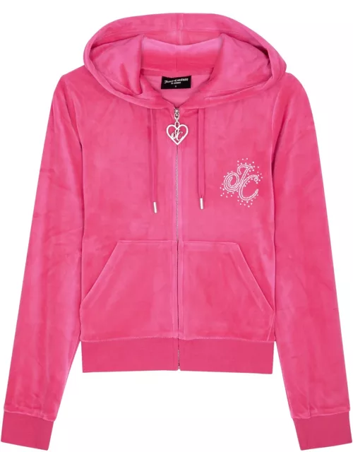 Juicy Couture Amir Logo-embellished Velour Sweatshirt - Pink - S (UK8-10 / S)
