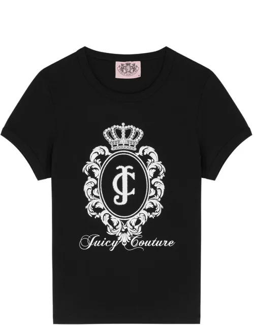 Juicy Couture Heritage Crest Logo Stretch-cotton T-shirt - Black - M (UK12 / M)