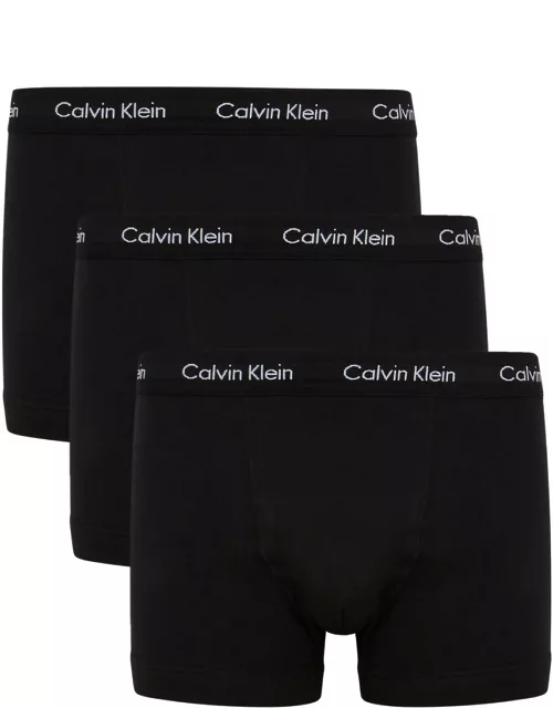 Calvin Klein Stretch-cotton Trunks - set of Three - Bright Black