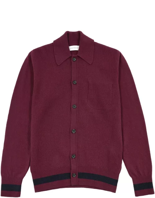 Oliver Spencer Britten Ribbed Wool Cardigan - Red
