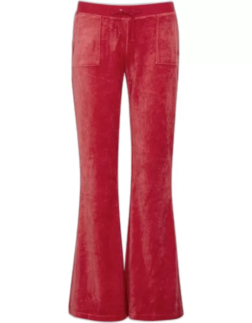 Juicy Couture Caisa Logo Velour Sweatpants - Red - L (UK14 / L)