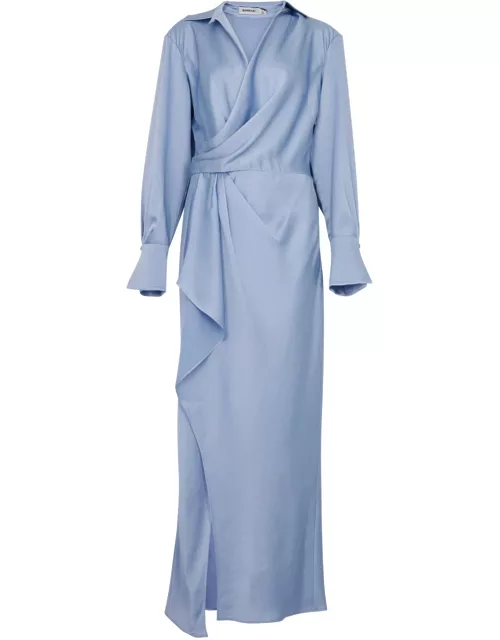 Jonathan Simkhai Talita Draped Satin Maxi Dress - Blue - 4 (UK8 / S)