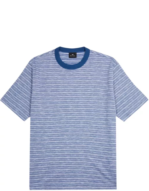 PS Paul Smith Striped Slubbed Cotton T-shirt - Blue