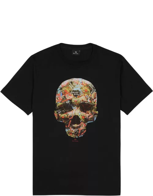 PS Paul Smith Sticker Skull Printed Cotton T-shirt - Black