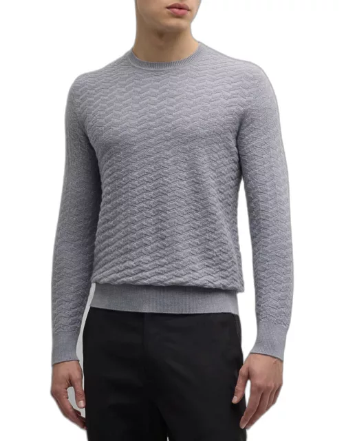 Men's Wool Textured Knit Crewneck Sweater
