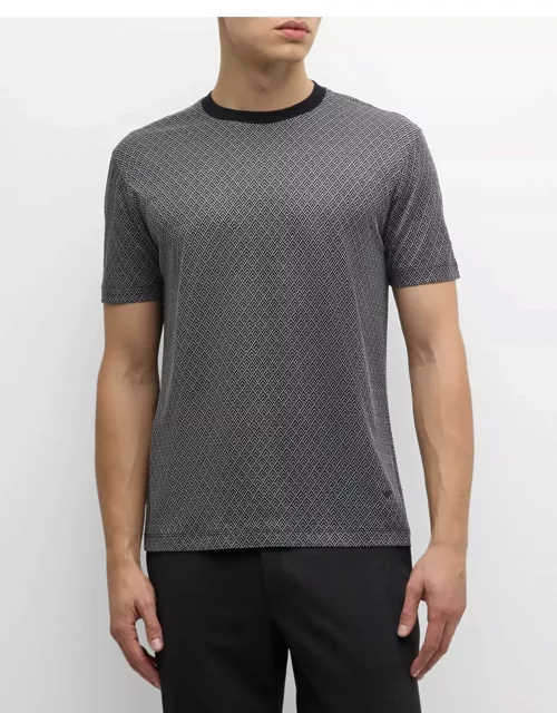 Men's Jersey Geometric-Print Crewneck T-Shirt
