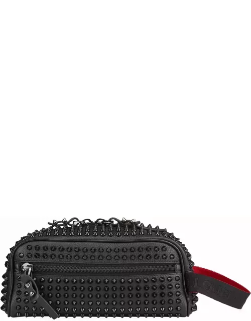 Men's Blaster Spiked Leather Travel Toiletry Bag