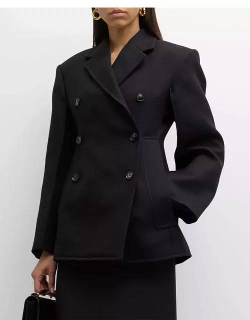 Double-Breasted A-Line Blazer Jacket