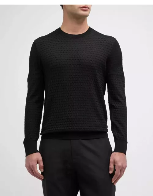 Men's Wool Scallop-Textured Crewneck Sweater