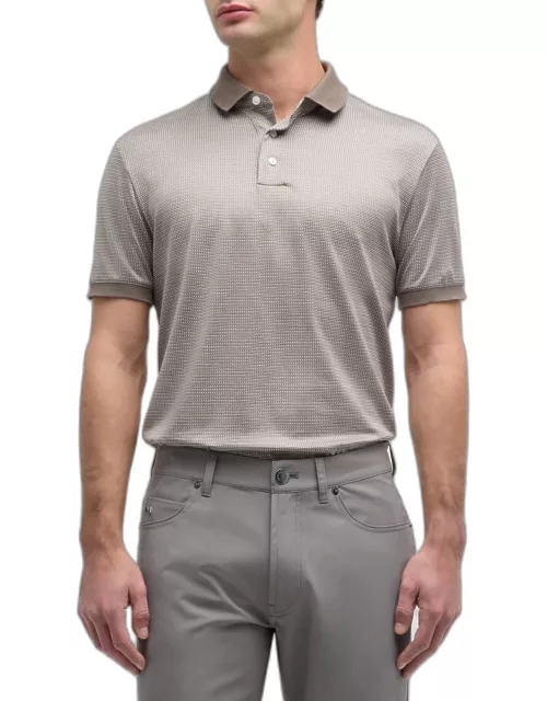Men's Printed Jersey-Stretch Polo Shirt