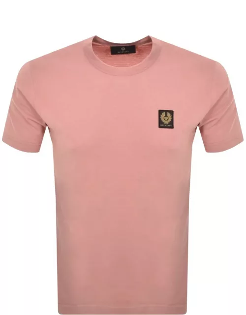Belstaff Short Sleeve Logo T Shirt Pink