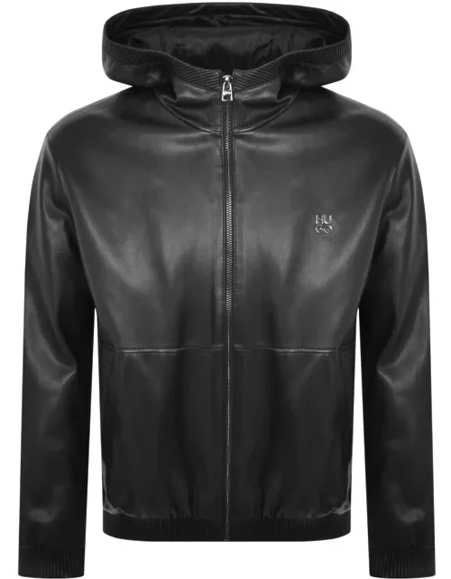HUGO Bennu L Faux Leather Jacket Black