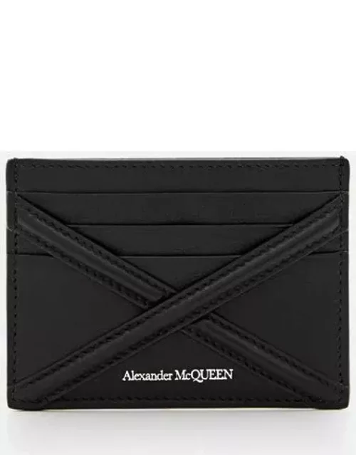 Alexander Mc Queen Leather Card Holder The Harness Black TU