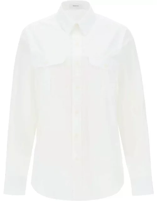 WARDROBE. NYC maxi shirt in cotton batista