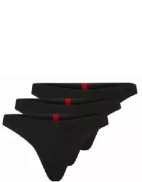 Three-pack of microfibre thongs with logo print- Black Women's Underwear, Pajamas, and Sock