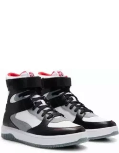 High-top sneakers in a paneled design- White Men's Sneaker