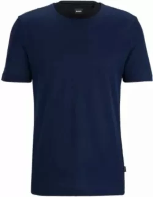 Structured-cotton T-shirt with mercerized finish- Dark Blue Men's T-Shirt