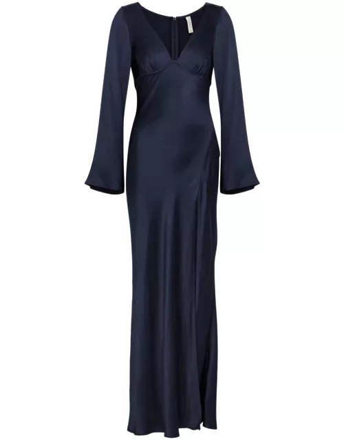 Bec & Bridge Ren Satin Split Maxi Dress - Dark Blue - 8 (UK8 / S)