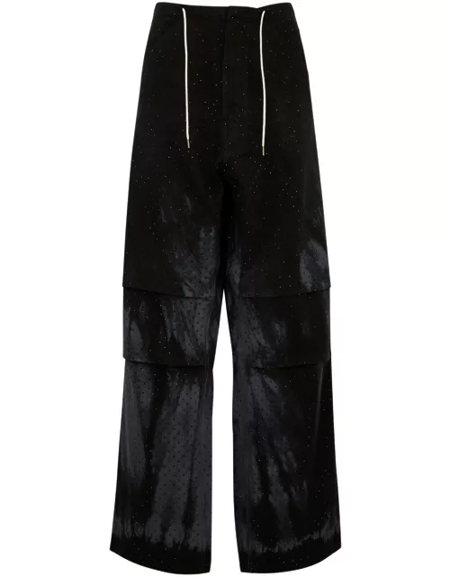 Darkpark Daisy Crystal-embellished Wide-leg Jeans - Black - 40 (UK8 / S)