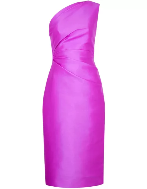 Solace London Orla One-shoulder Satin Midi Dress - Pink - 8 (UK8 / S)