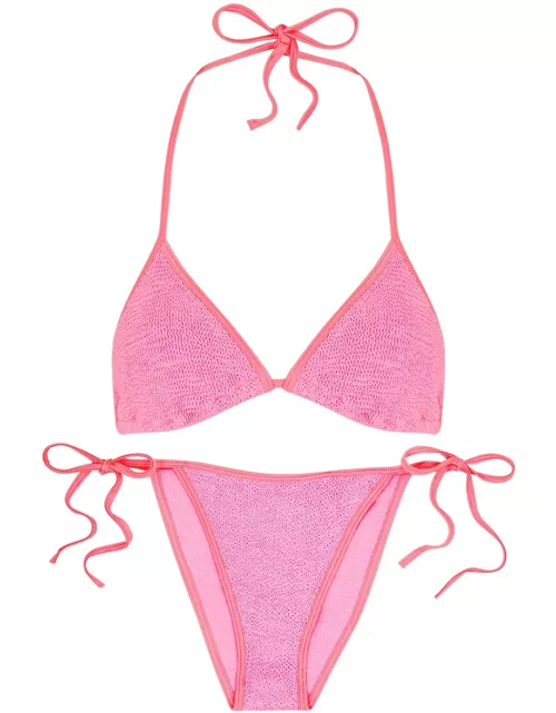 Hunza G Gina Seersucker Bikini - Bright Pink - One
