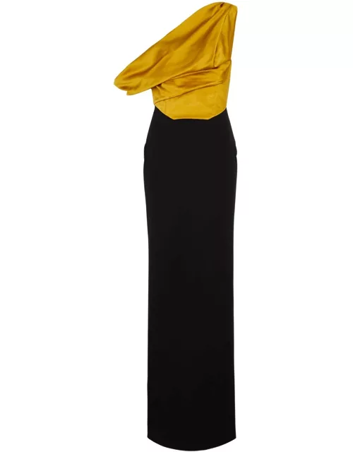 Solace London Kara Satin and Crepe Maxi Dress - Gold - 8 (UK8 / S)